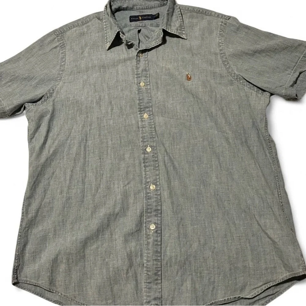 Vintage Ralph Lauren Casual Gray Button Down Shirt - Picture 2 of 3